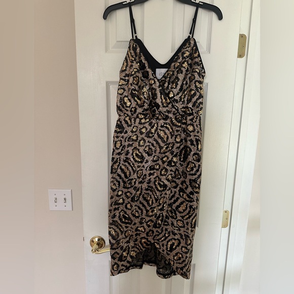 J.O.A. Sequin leopard Slip Dress Size S - Picture 5 of 7